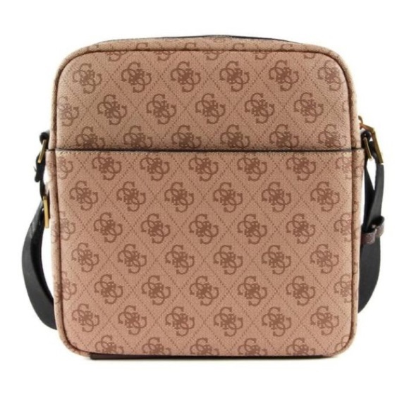 New GUESS Vezzola Flat Crossbody Top Zip Bag Brown - Picture 5 of 6